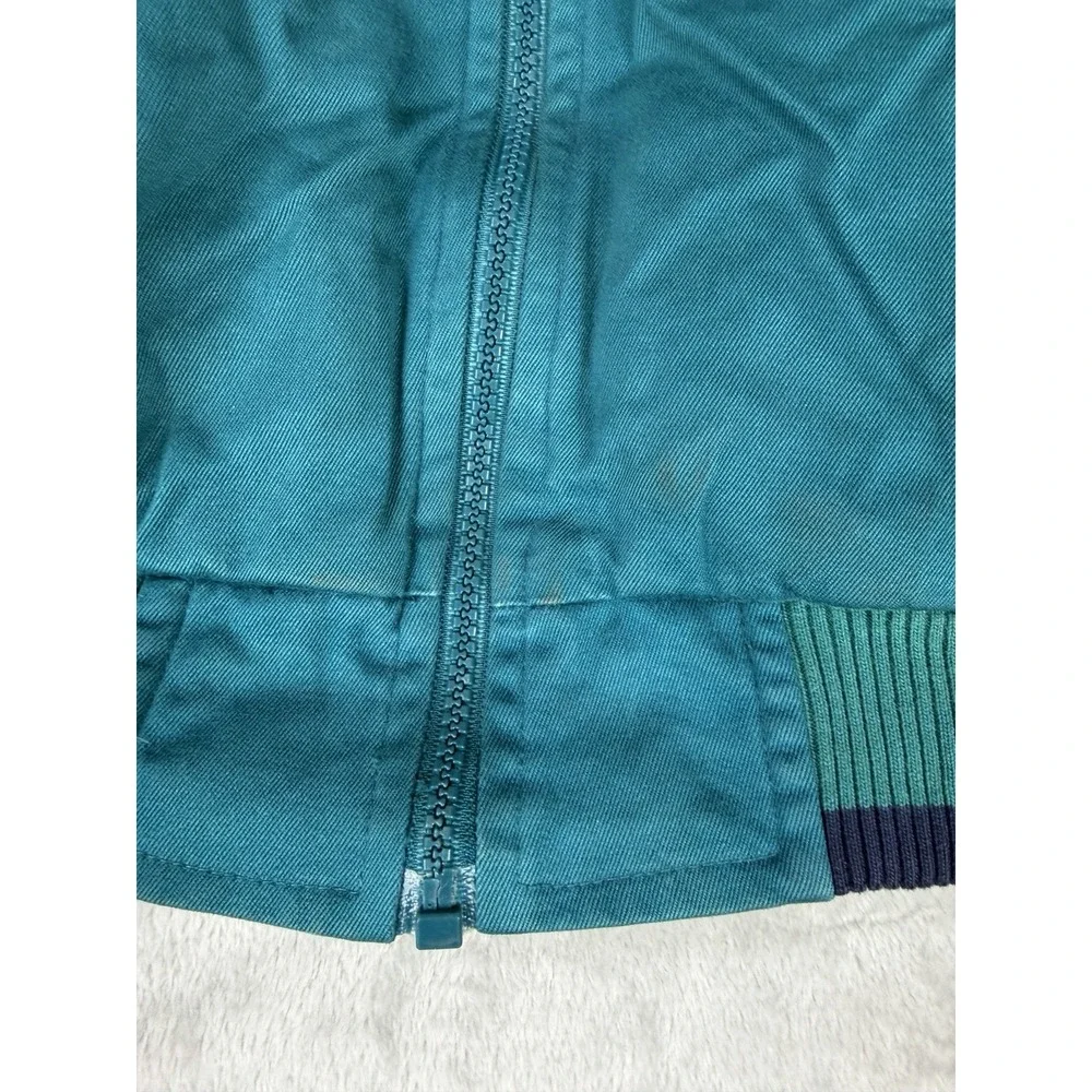 Vintage 80s Nike Color Block Bomber Jacket Women M Green Blue